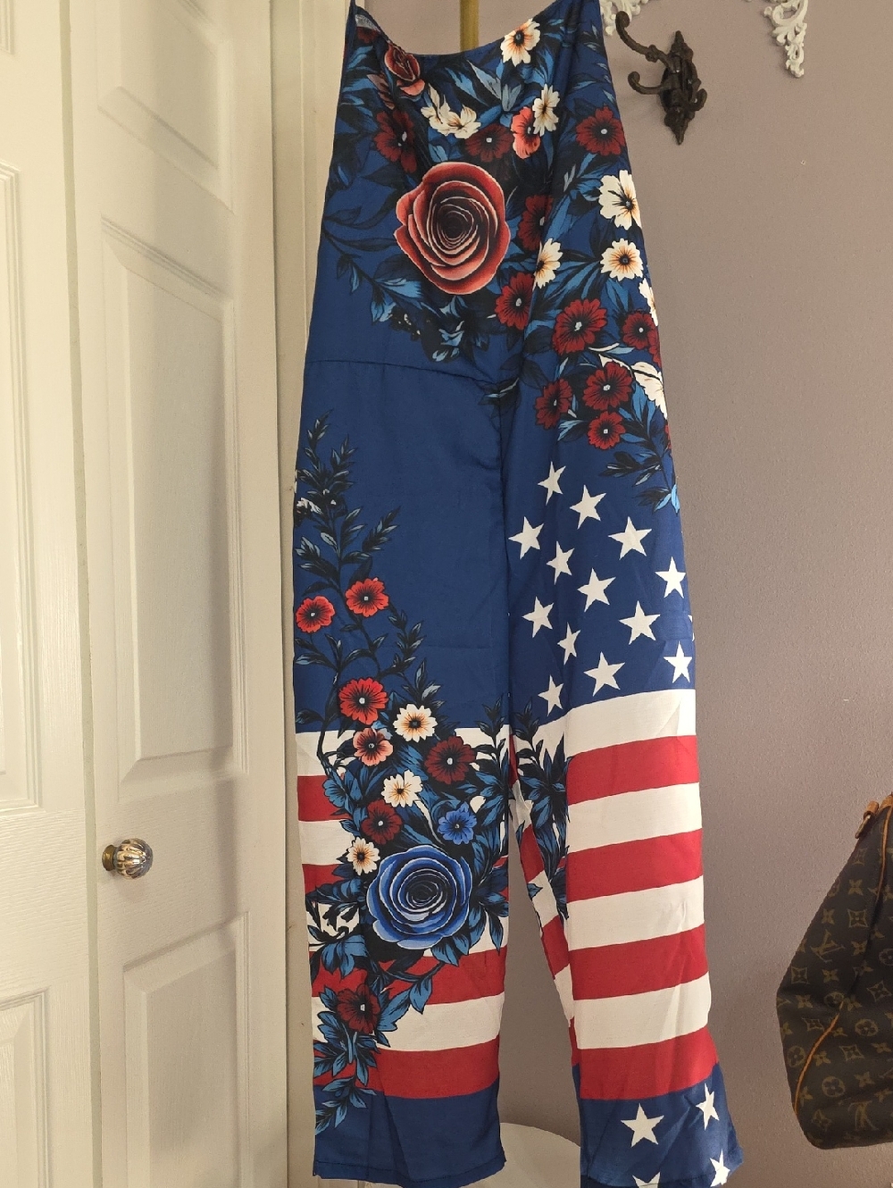 PatrioticJumpsuit - Stars & Stripes Print in Blue, Red, White Americana 2XL